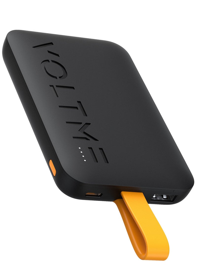 فولتمي بنك طاقة بسعة عشرة آلاف ملي أمبير بمنفذ يو إس بي سي مع كابل تايب سي مدمج، شحن سريع بتقنية بي دي بقدرة اثنان وعشرون فاصل خمسة واط – شاحن محمول فائق النحافة مع ثلاثة منافذ، بطارية خارجية مدمجة لهواتف آيفون إير، آيفون سبعة عشر، آيفون سبعة عشر برو، آيفون سبعة عشر برو ماكس، آيفون ستة عشر، سلسلة آيفون خمسة عشر، سامسونج جالاكسي إس خمسة وعشرون، سامسونج جالاكسي إس أربعة وعشرون، سامسونج جالاكسي إس ثلاثة وعشرون ألترا، جوجل بيكسل عشرة، جوجل بيكسل تسعة، ون بلس أربعة عشر، ون بلس ثلاثة عشر، شاومي ستة عشر، شاومي خمسة عشر، آيباد برو، آيباد إير، أجهزة أندرويد، إيربودز – خفيف الوزن، معتمد للطيران، مناسب للسفر – اللون الأسود - Image 2